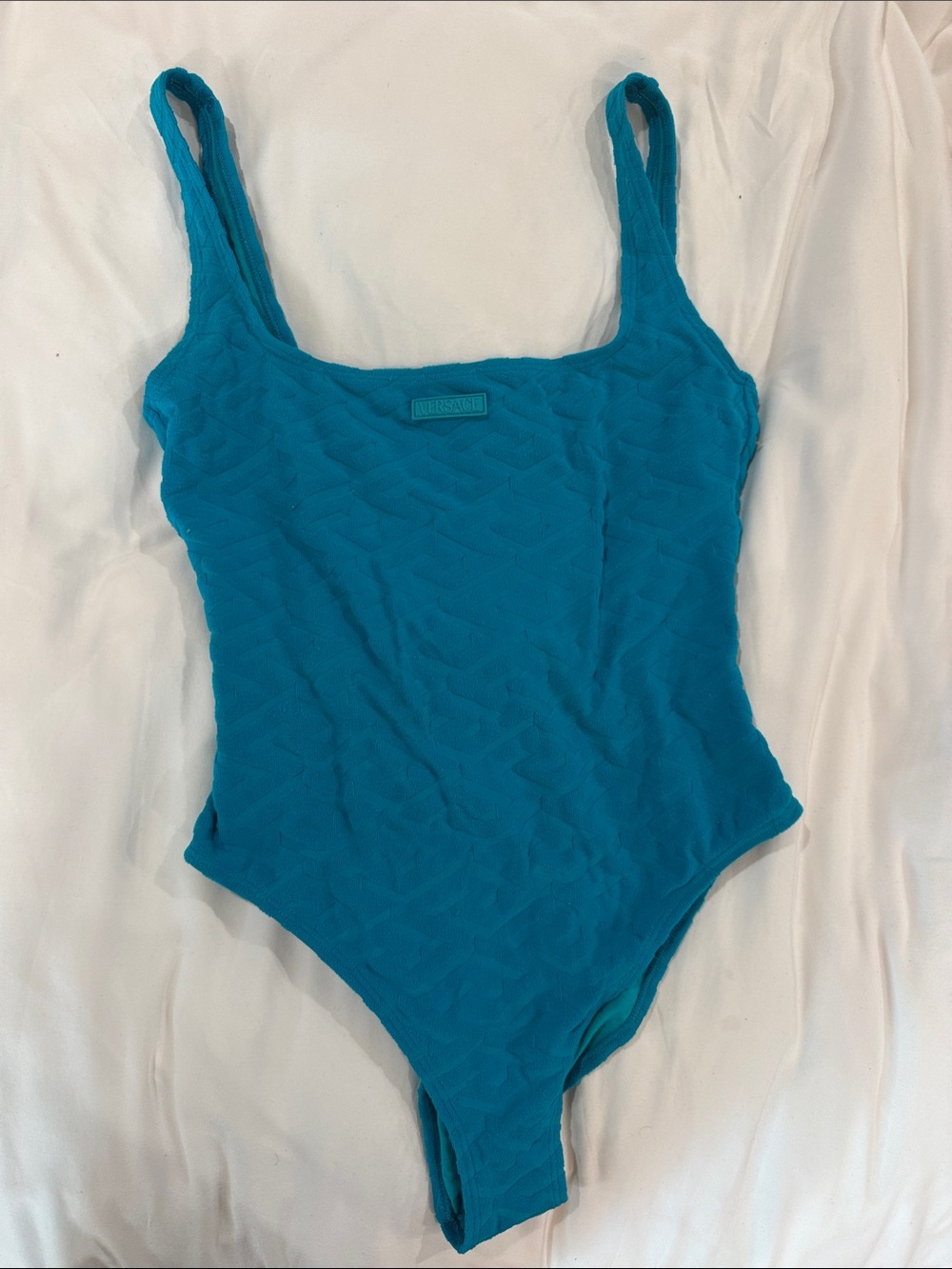 Versace Teal Textured One-Piece Swimsuit Women’s Size 1 IT